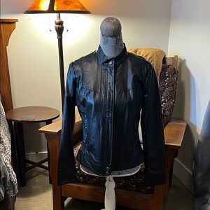 Women's Black Faux Leather Jacket